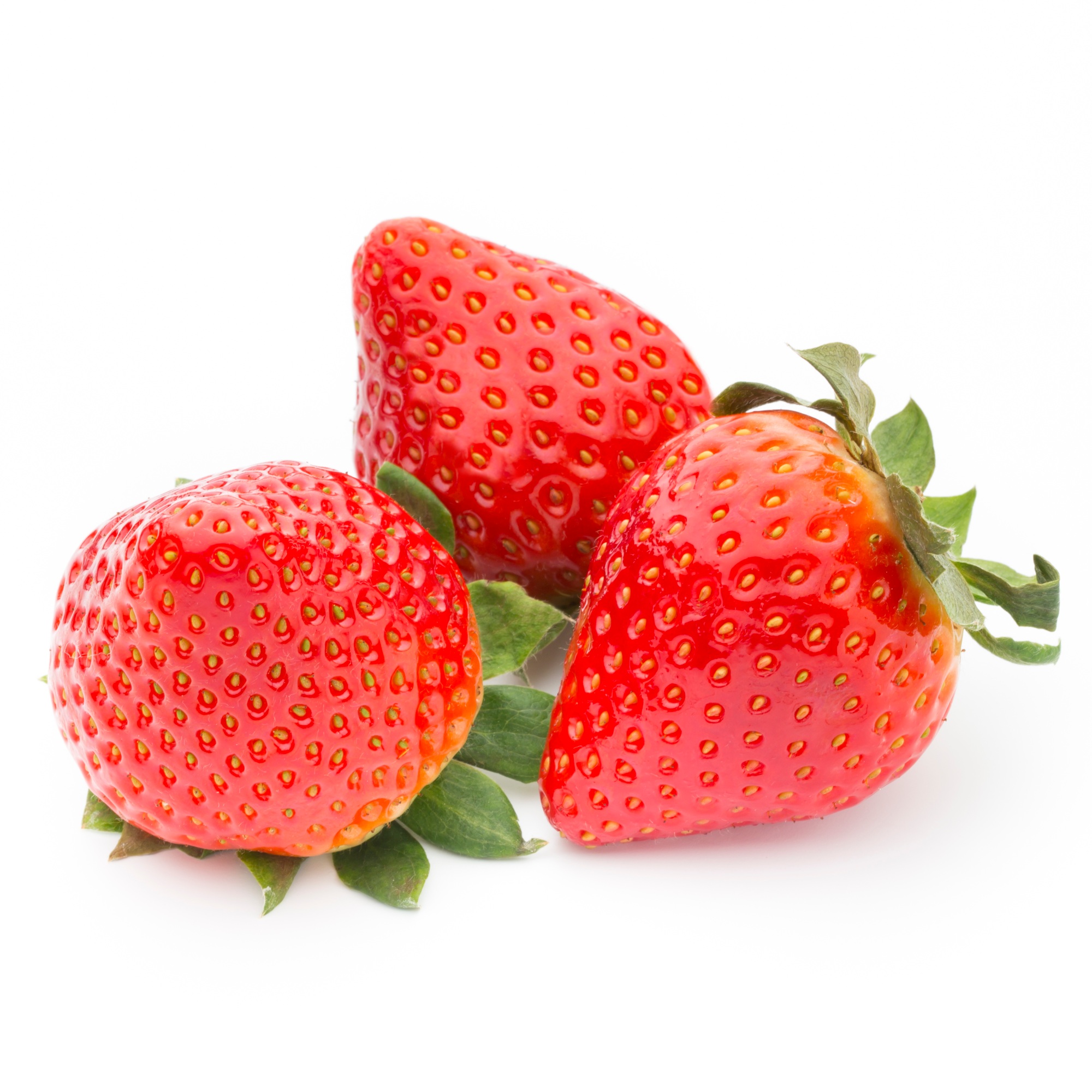 Strawberry on the white background.